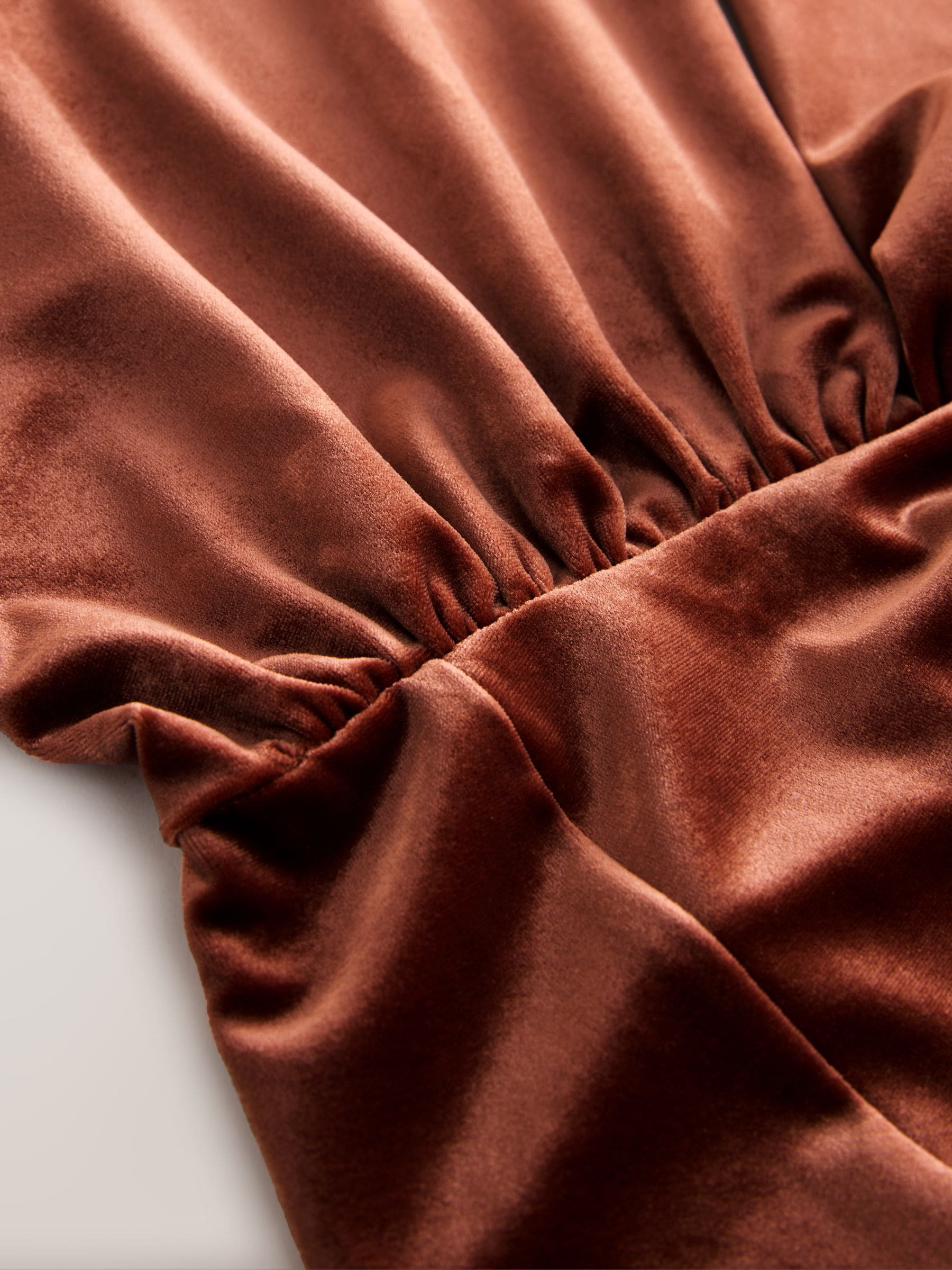Roestbruin - Fluwelen multiway maxi-jurk voor bruidsmeisjes
