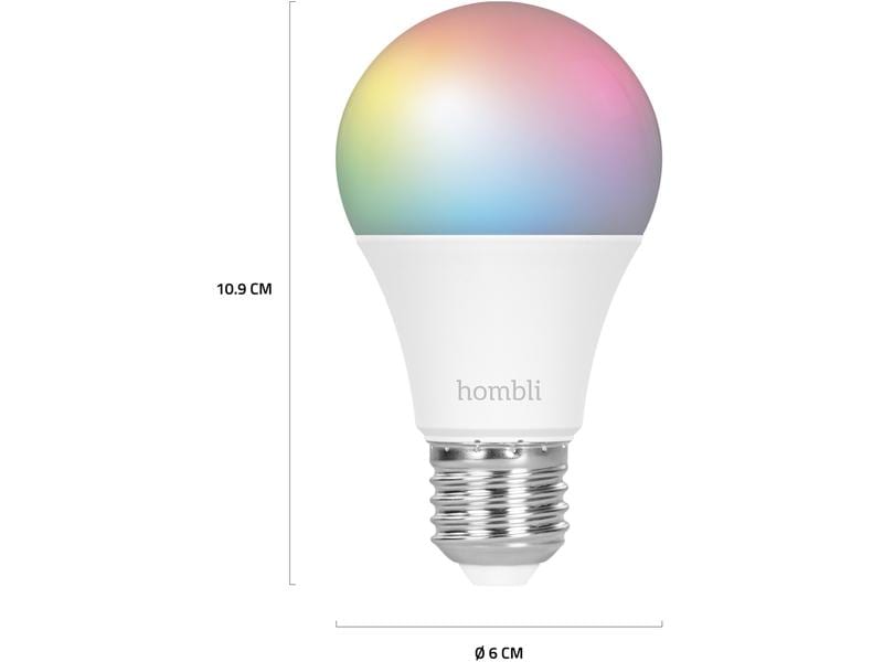 hombli Leuchtmittel Smart Bulb, E27, 9W, RGB   CCT, 1 1 Pac Intelligentes Leuchtmittel