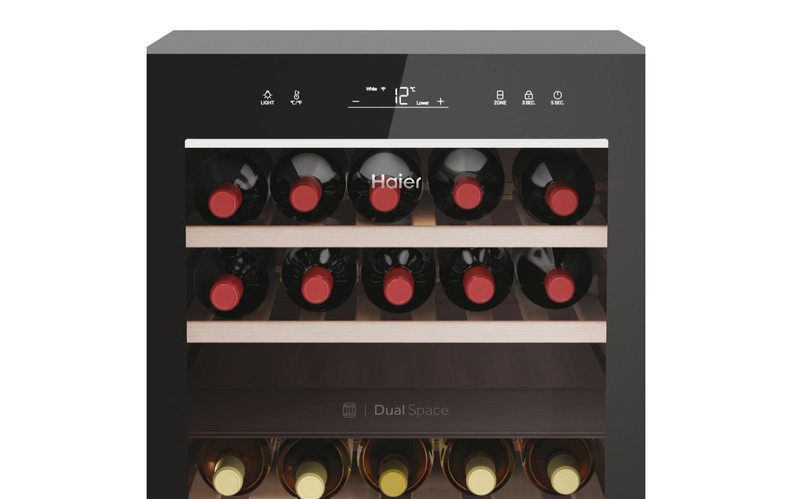 Weinklimaschrank HWS42GDAU1 Schwarz, Rechts, Wechselbar<br>Freistehender Weinkühler