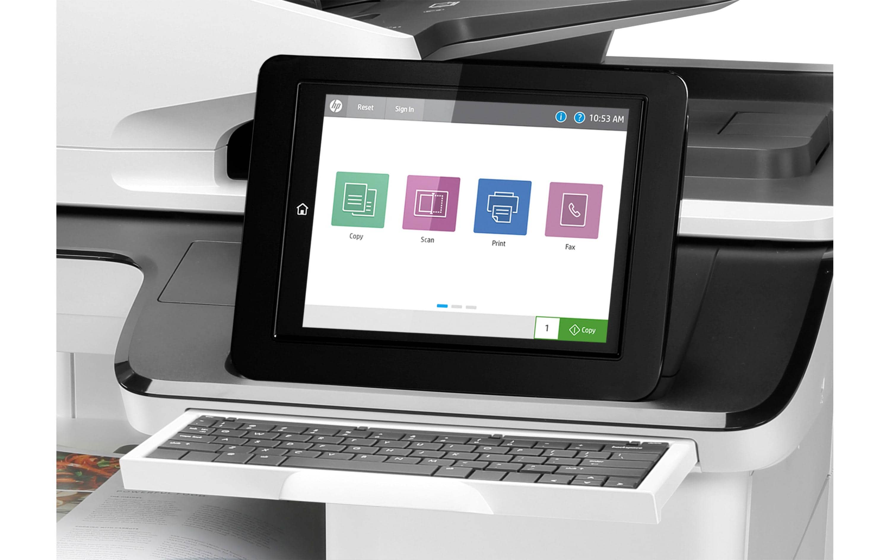 Multifunktionsdrucker Color LaserJet Enterprise Flow M776z<br>4-in-1 Multifunktionsdrucker mit hoher Druckgeschwindigkeit und vielen Papierfächern sowie umfassende Sicherheitsfeatures für Unternehmen