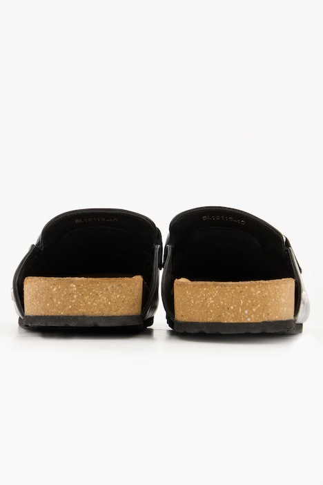 Leder-Mules, Pantoletten, Zierkette, Lederfutter, Weite H
