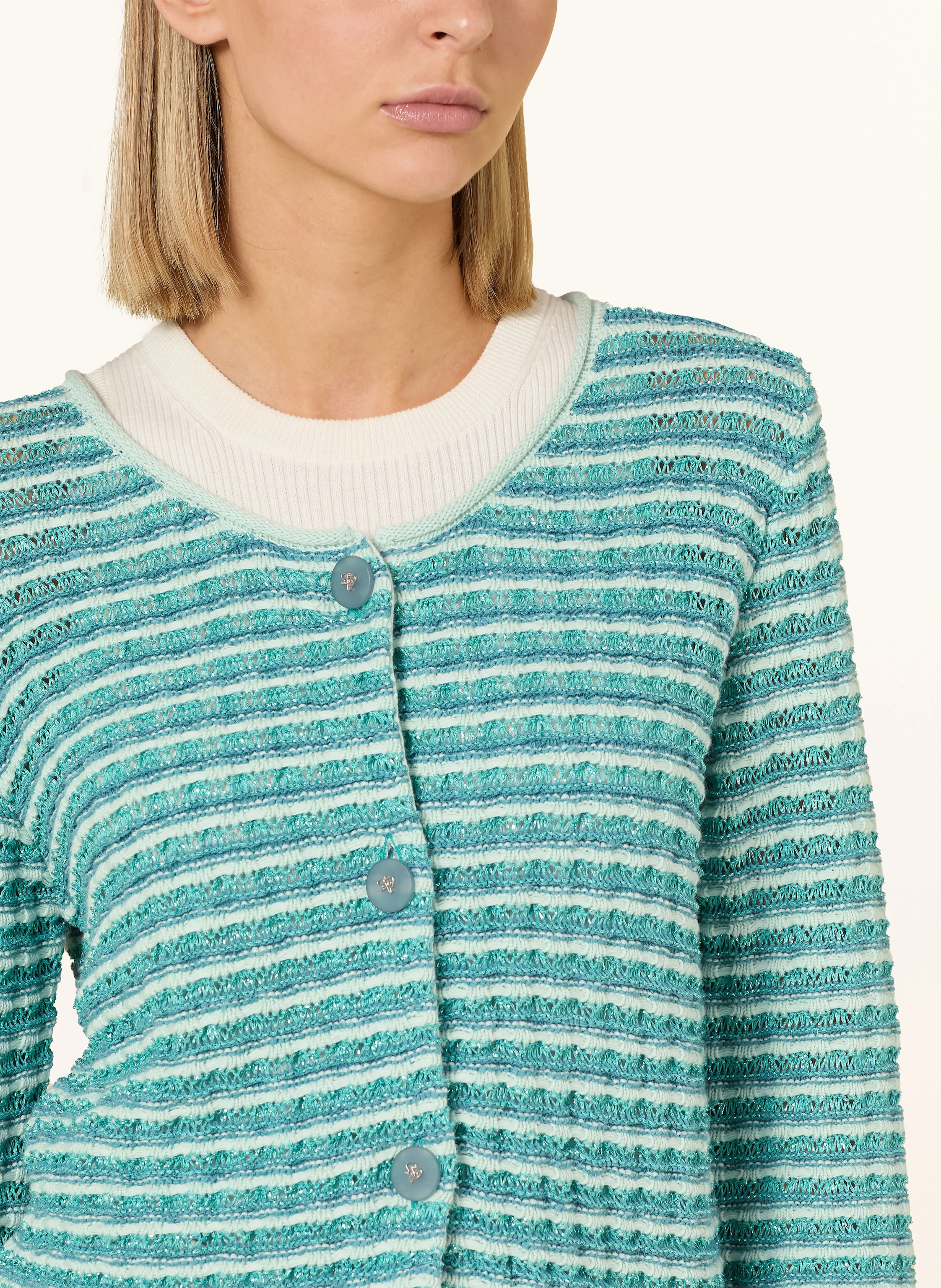 SPORTALM Strickjacke mit 3/4-Arm und Glitzergarn