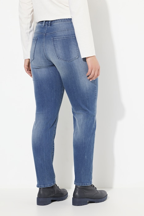 Boyfriend-Jeans, Ziernähte, weites Bein, 4-Pocket-Schnitt