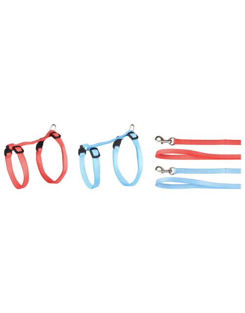 Flamingo Kattenharnas + Lijn Grote Kat Aiwa - Kattentuigje - Assorti 25-40cm 10mm