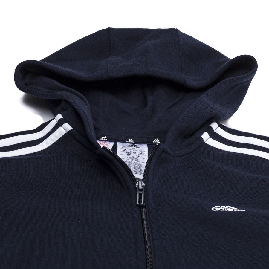 adidas Sweat à Capuche 3-Stripes Essentials - Bleu Marine/Blanc Enfant