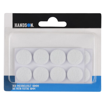 HANDSON anti krasvilt Ø18 mm wit 16 stuks