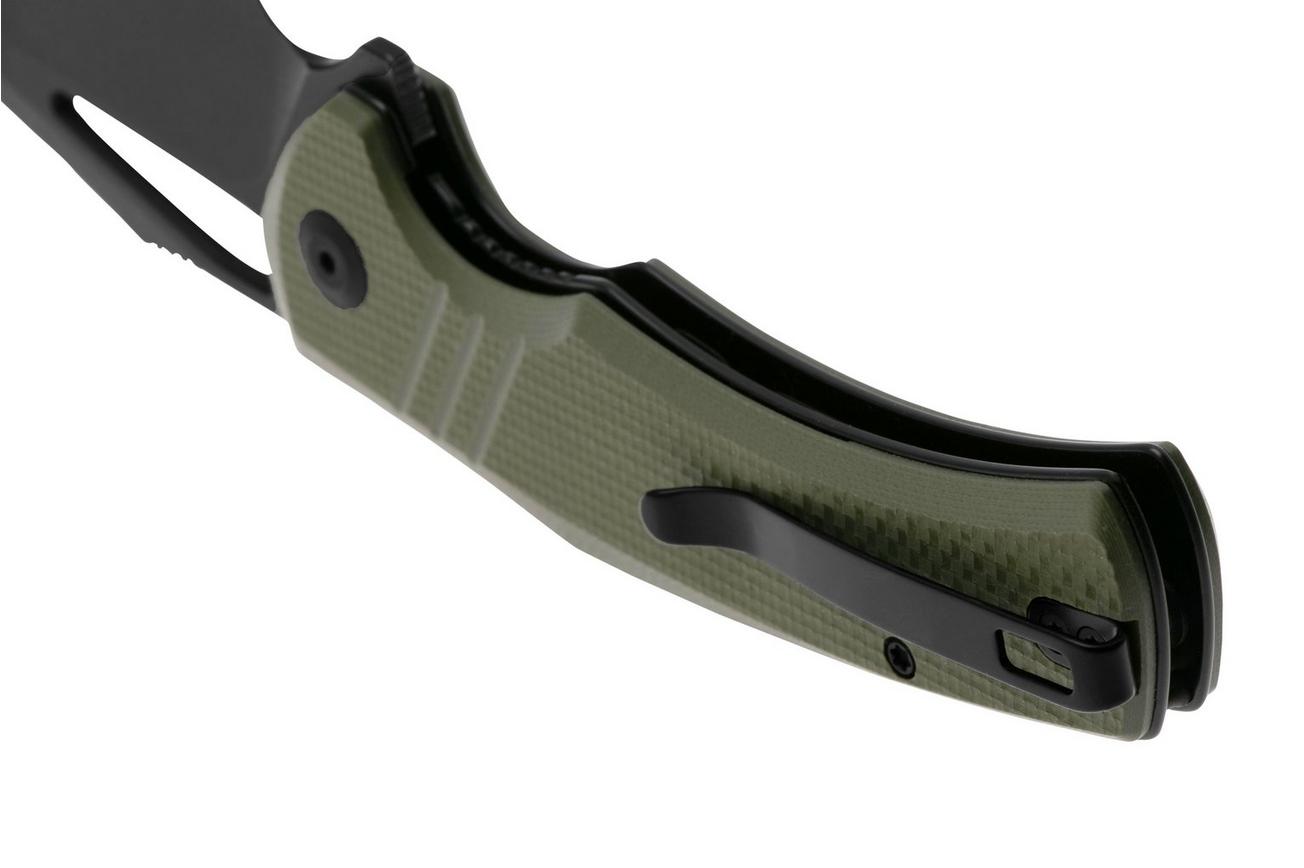 Civivi BullTusk C23017-2 Blackwashed Sandvik 14C28N, OD Green Coarse G10, zakmes