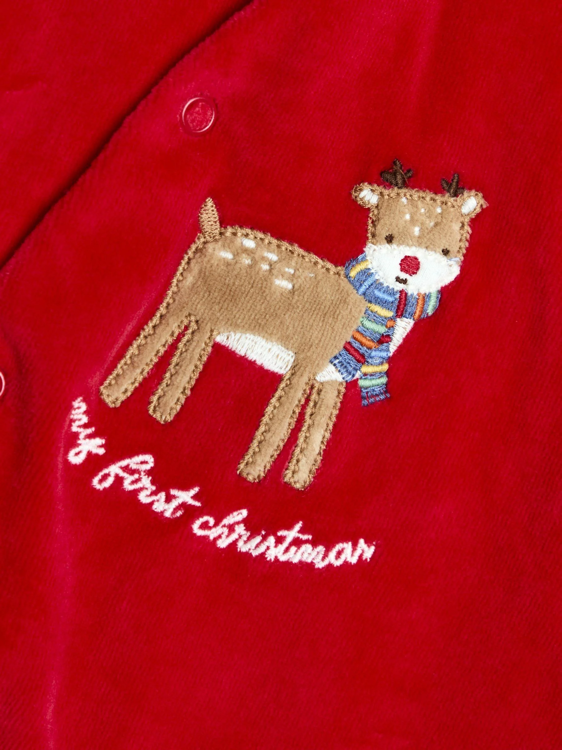JoJo Maman Bébé - Mijn eerste velours kerst-onesie
