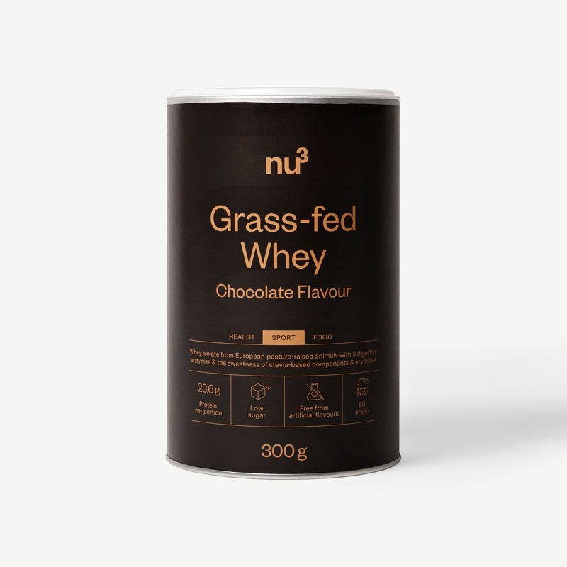 Nu3 Grass Fed Whey Powder<br>300 g, Pulver, Chocolate