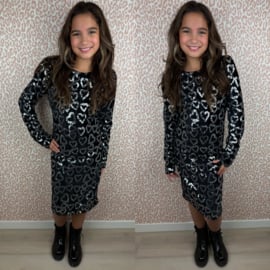 Glitter heart dress - zilver