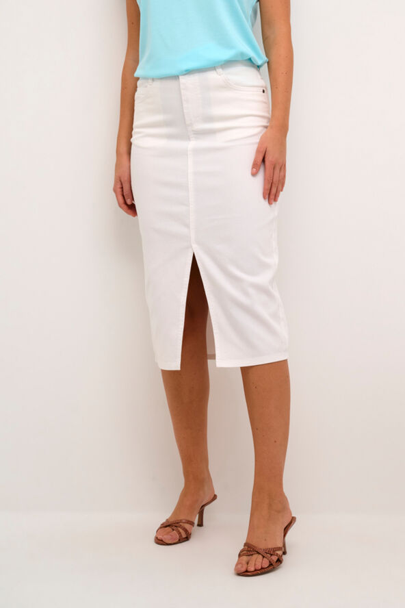 Kaffe KAzelina Long Denim Skirt Chalk