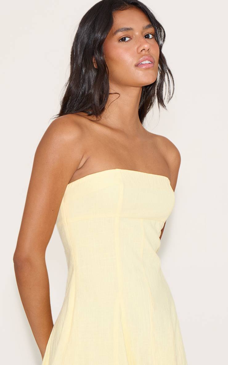 Citron Robe Droite Plissée À Bandeau