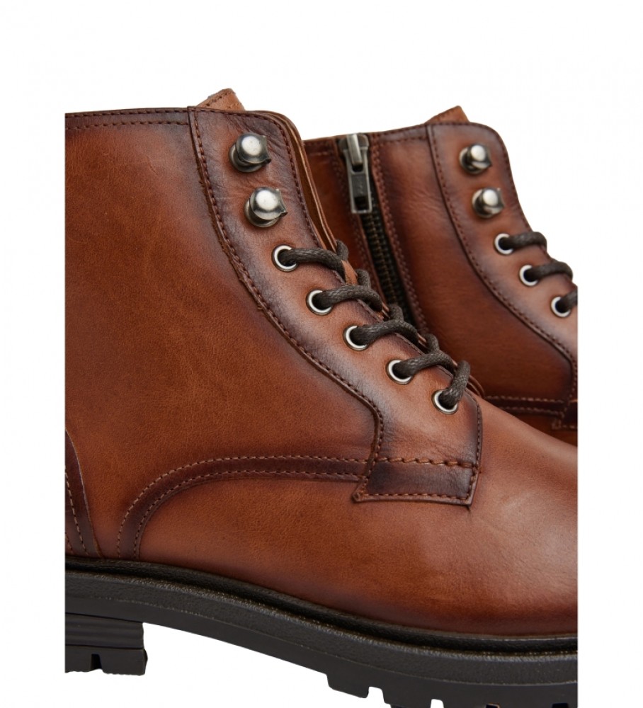 Botas de cano curto Pepe Jeans Logan em couro marrom