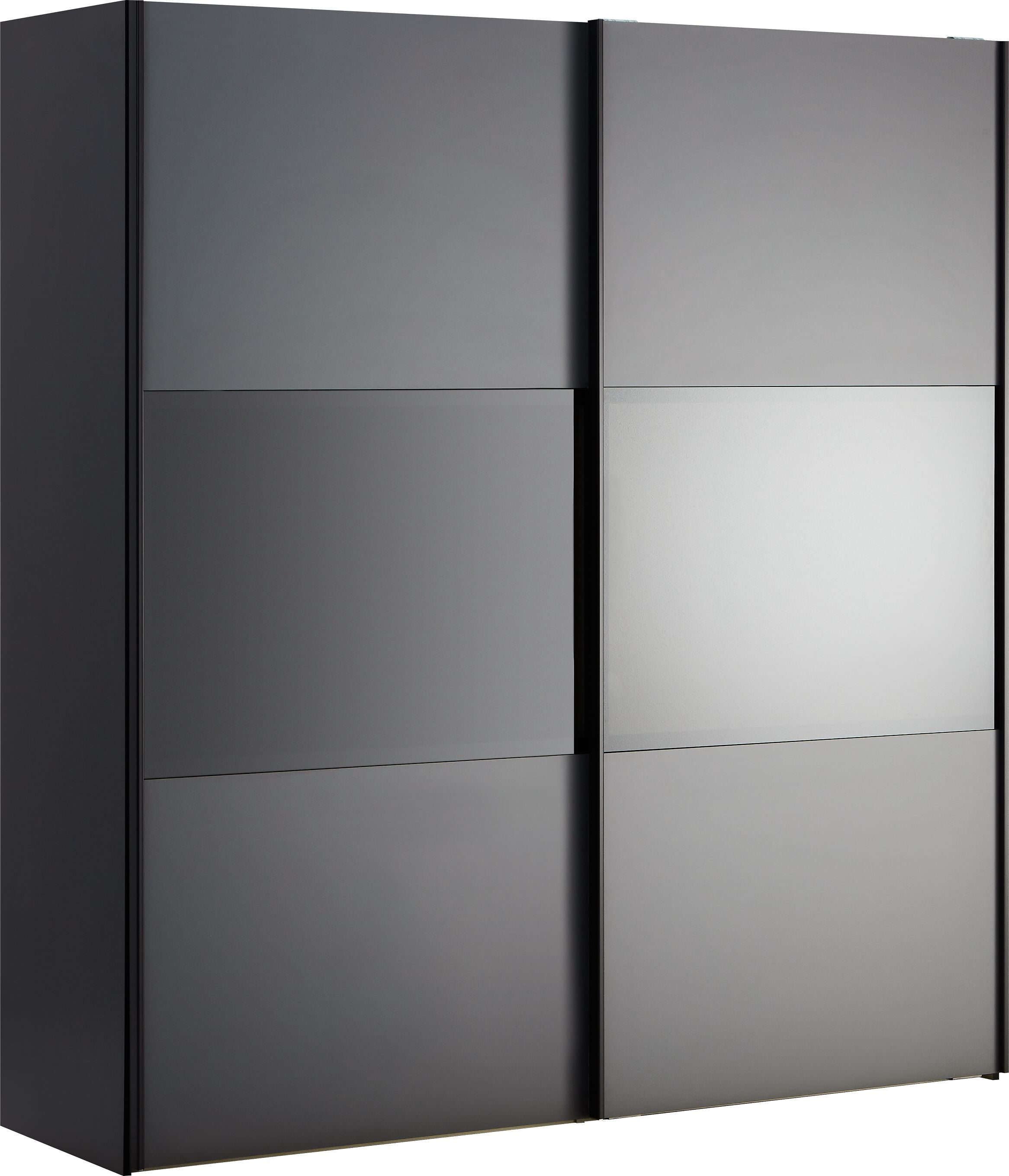 MODUL Schwebetürenschrank - Anthrazit / B: 202.0 cm x T: 65.0 cm x H: 220.0 cm