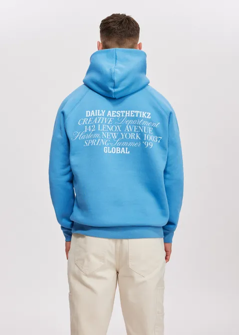 Hoodie met print lenox blauw (BLW.L)