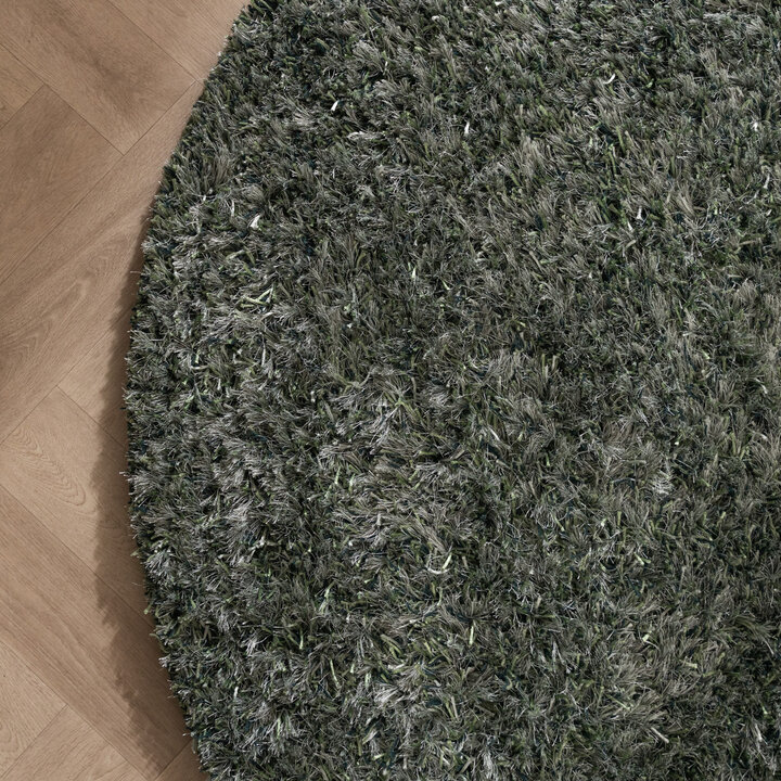Rond shaggy vloerkleed - Grace Groen | Vol vloerkleed!
