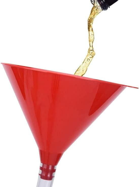 (2-tlg. Set) Ø20x85cm Party Bier Trichter Spiel mit Ventil Beer Bong Bierstürzer Trinkspiel inkl. Flaschenöffner - Rot