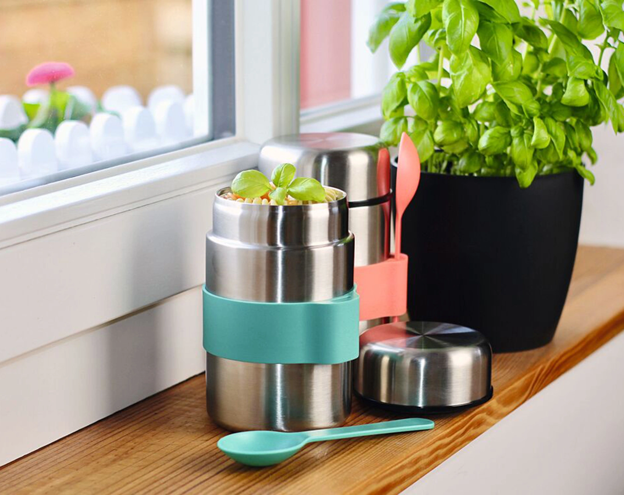 Thermobehälter FERNWEH 400ml inkl. Löffel in türkis