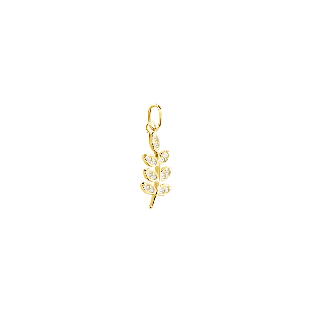 Pendentif Fivial Or Jaune Oxyde De Zirconium