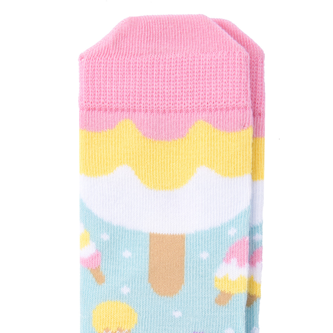1 Paar Mädchen Socken mit Eis-Motiven allover hellblau