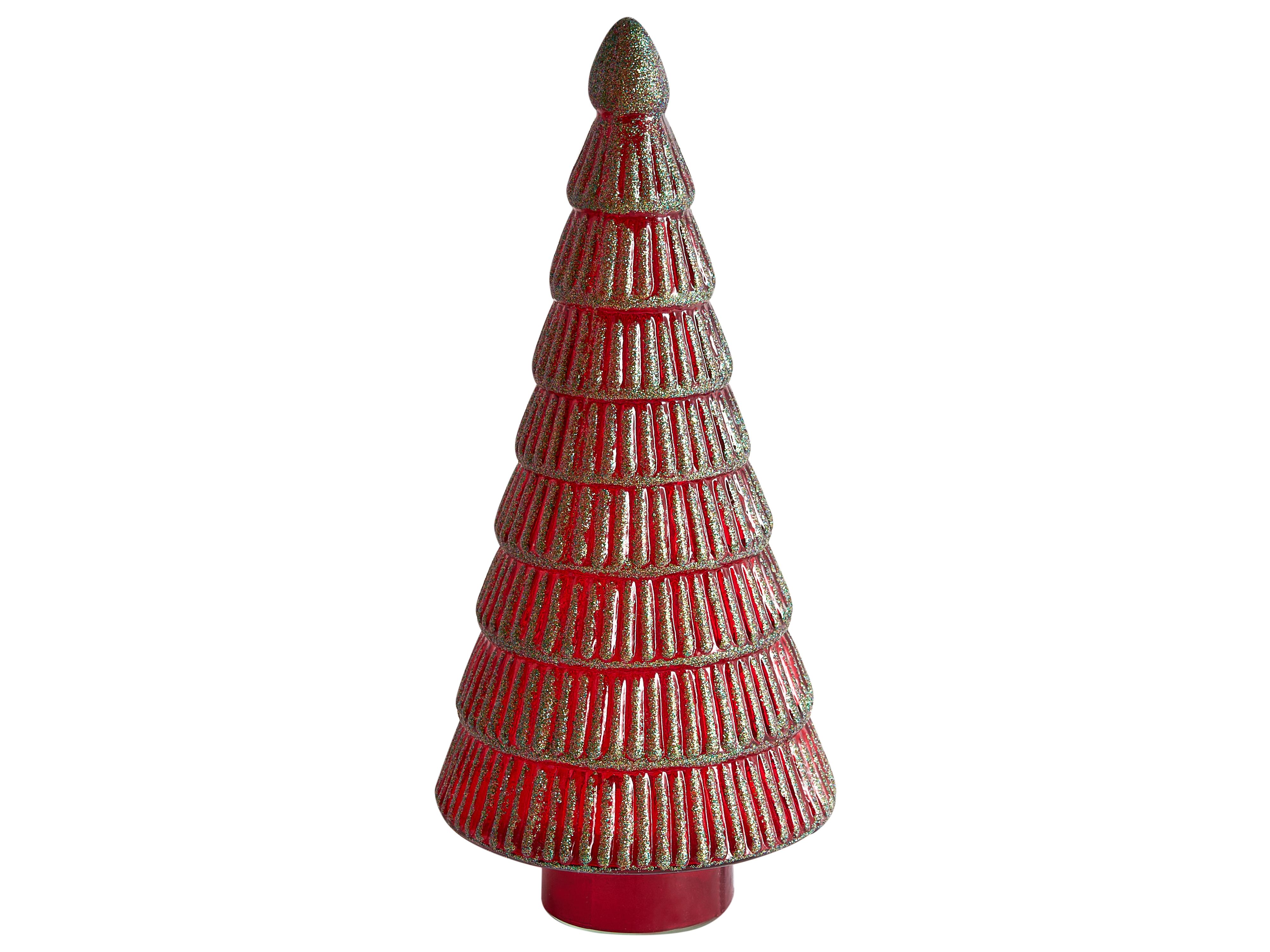 Set van 2 figuren PURUVESI Kerstboom 31/36 cm Rood/groen