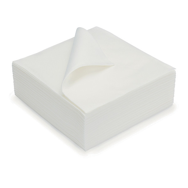 Serviettes de table jetables aspect tissu 40 x 40 cm Blanc - Lot de 50