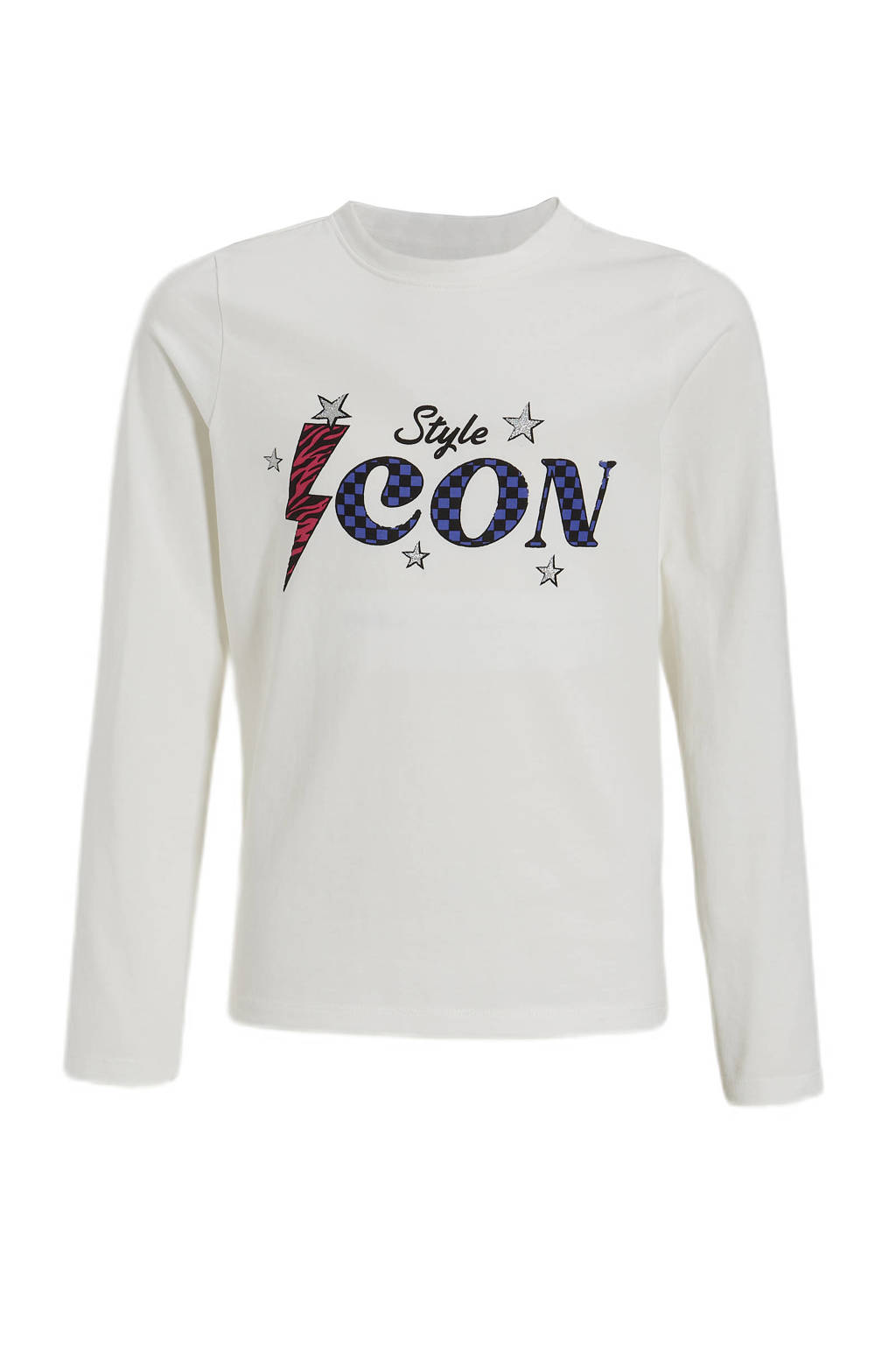 anytime longsleeve met tekstopdruk wit