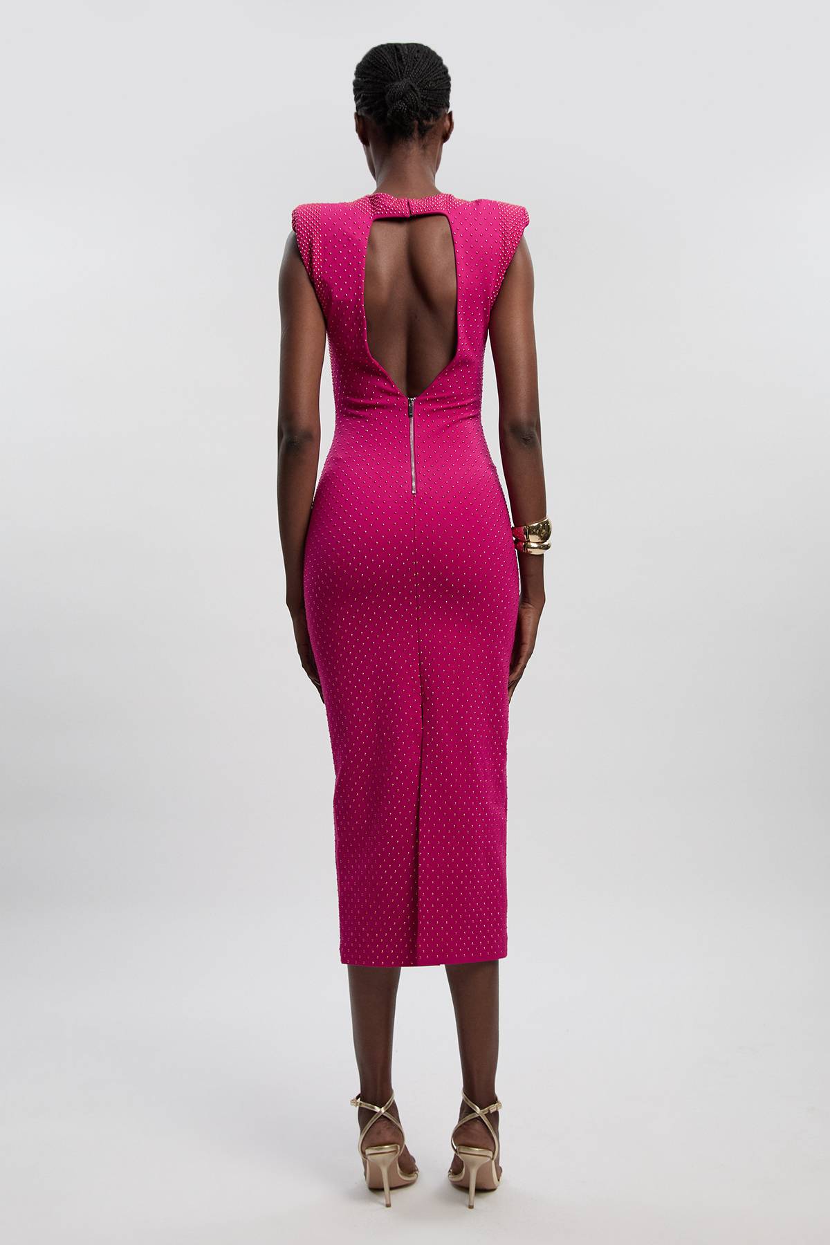 KarenMillen Robe midi en Ponte Jersey cloutée
