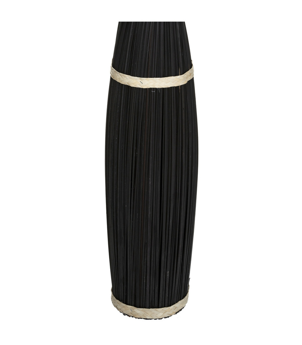Fagot de fleurs et tiges séchées blanc et noir d. 40 x h. 150 cm