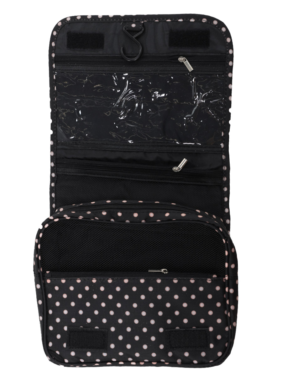 Trousse de toilette Periea Amelia Black with White Polka Dots
