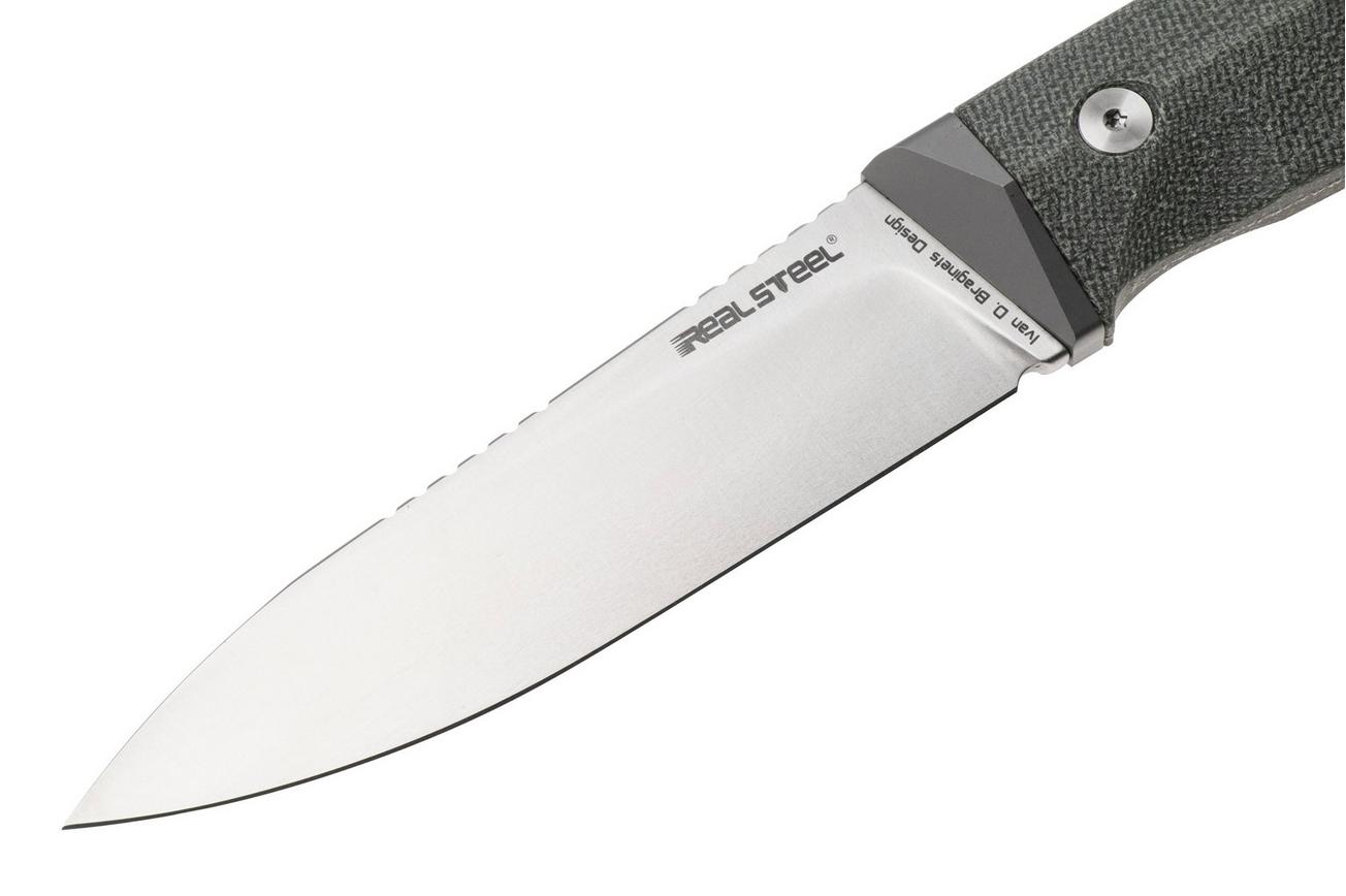Real Steel Black Thorn 3621GM, Satin K110, Green Micarta vaststaand mes, Ivan Braginets design