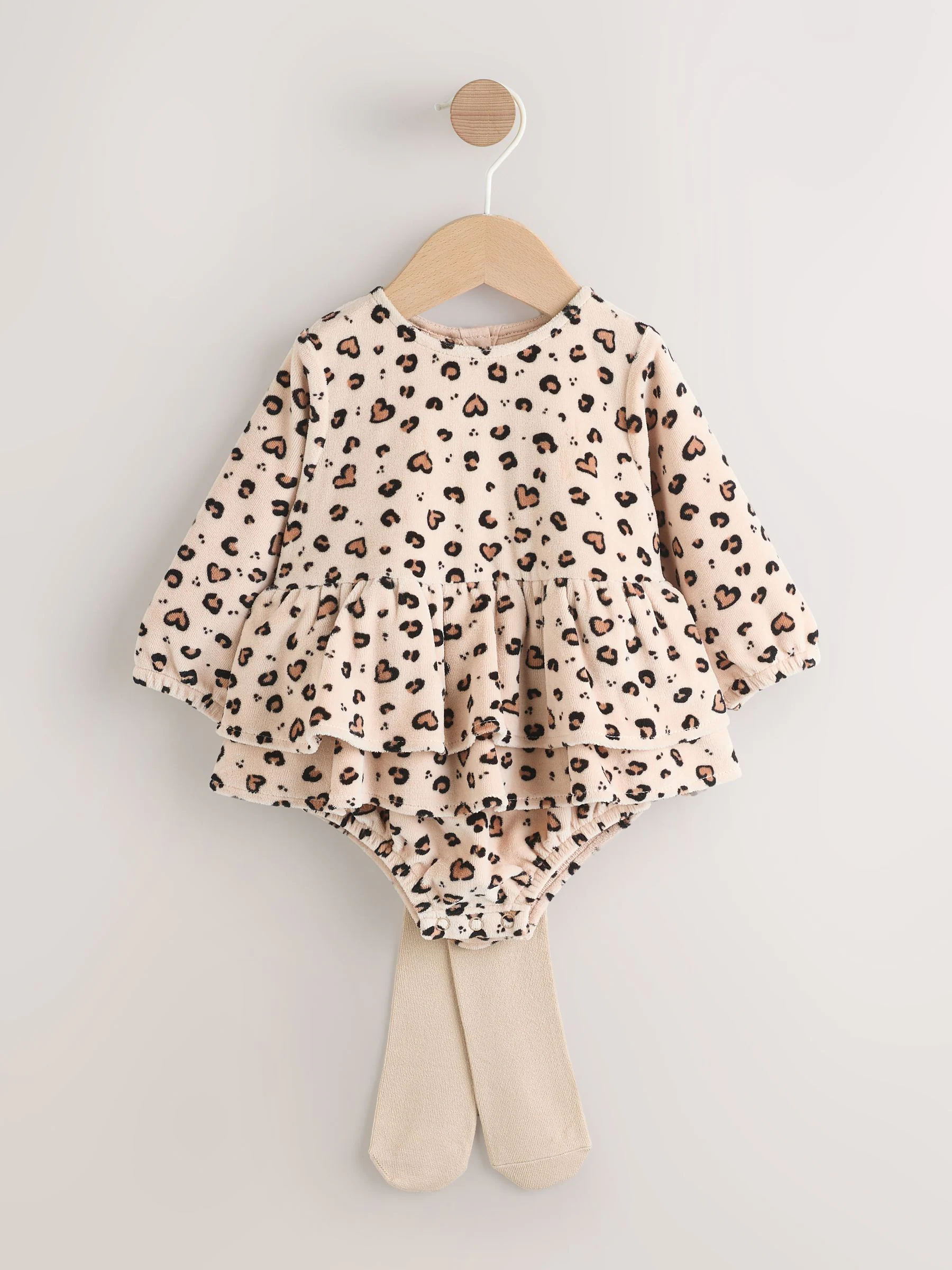 Naturel met dierenprint - Babyrompers met bloemenprint Set 2 -delig met maillot (0mnd -3jr)