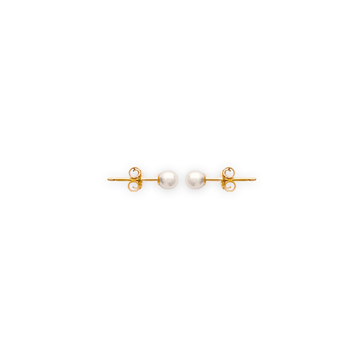 Boucles d'oreilles perle plaqué or 4mm