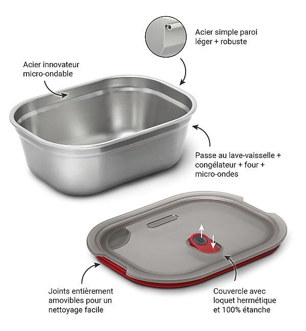 BLACK AND BLUM - BOITE ALIMENTAIRE INOX 900 ML
