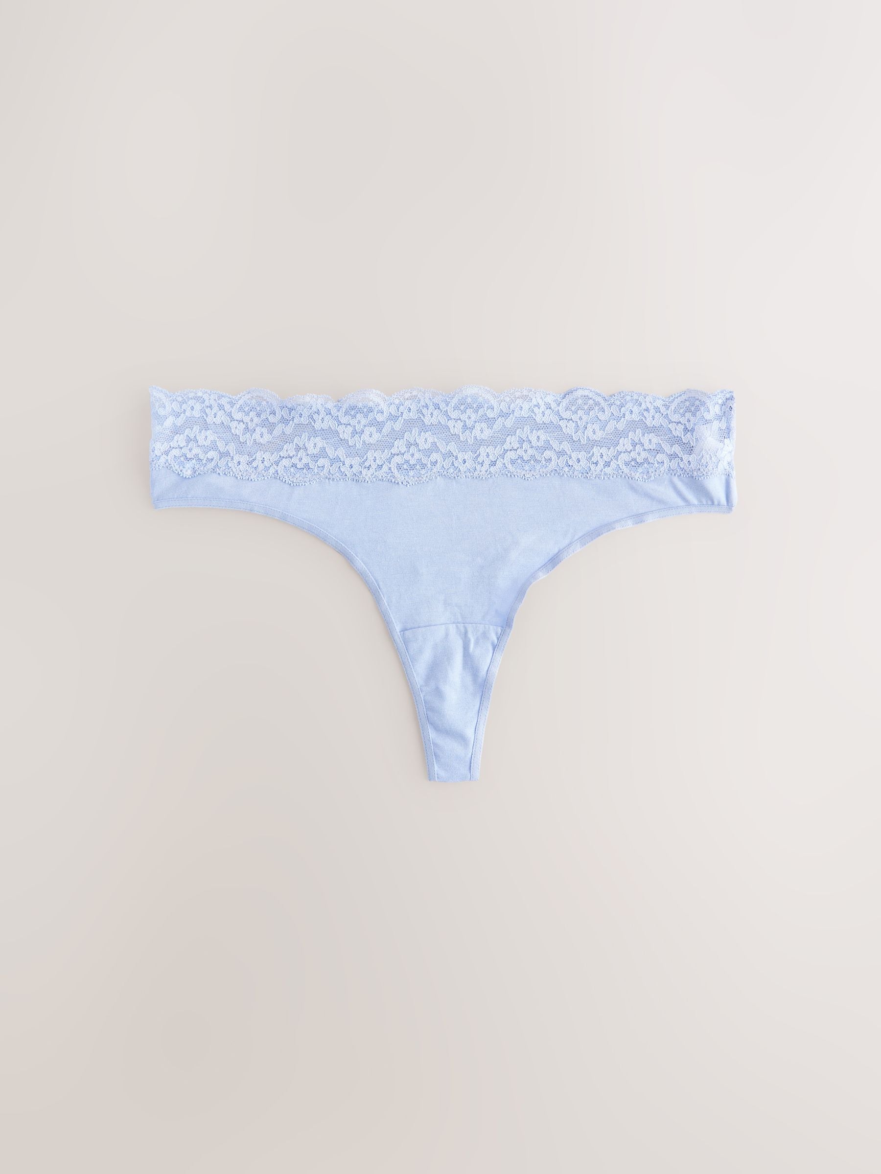 Blauw gebloemd - Katoenen kanten slipjes 4 stuks