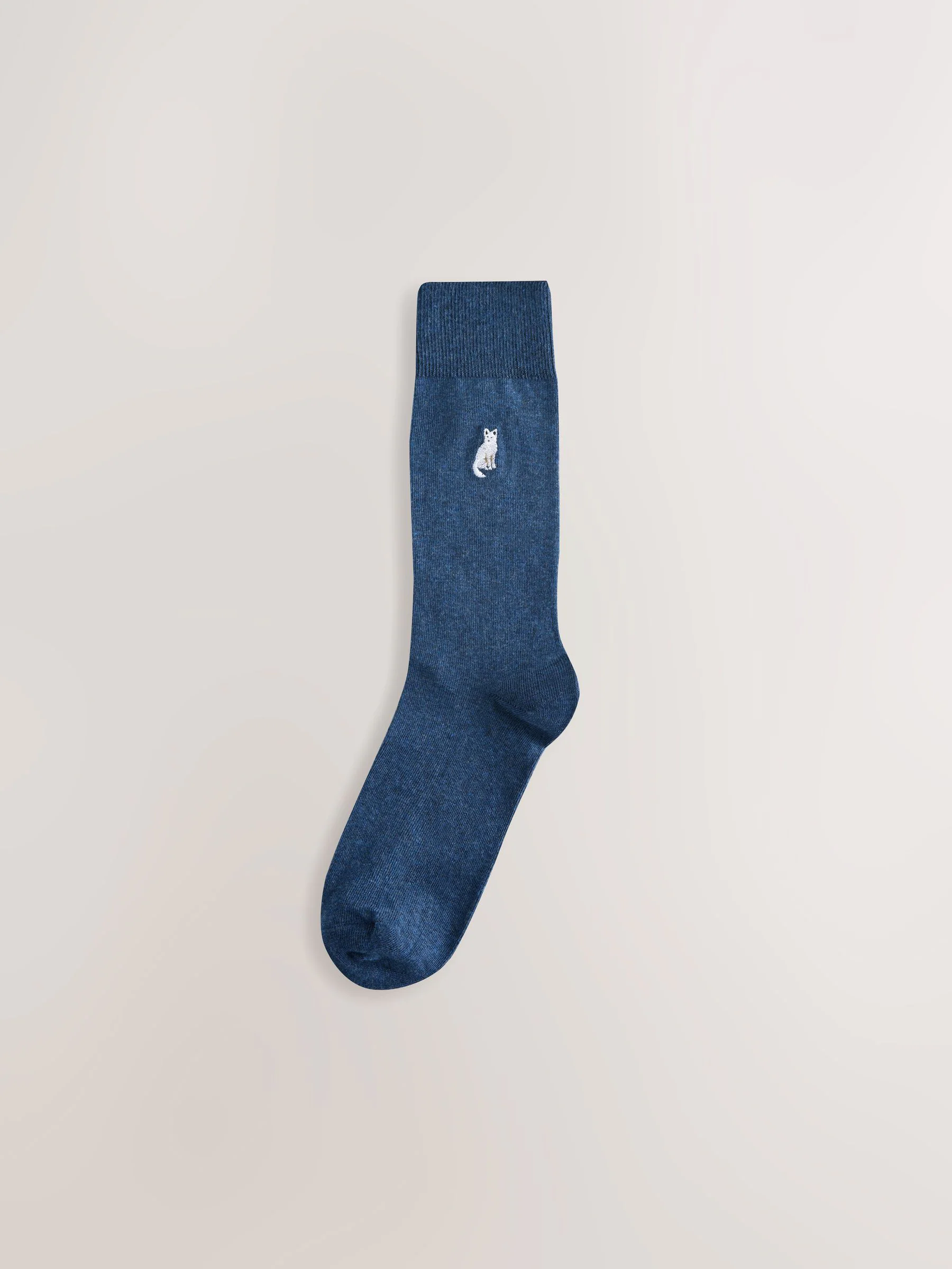 Grijs/blauw gedraaid Arctisch Animal - 8 Sokken met borduursel
