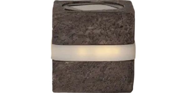 Star Trading Solar Decoration Stonecube Warmweiss, Grau Solargartendekoration