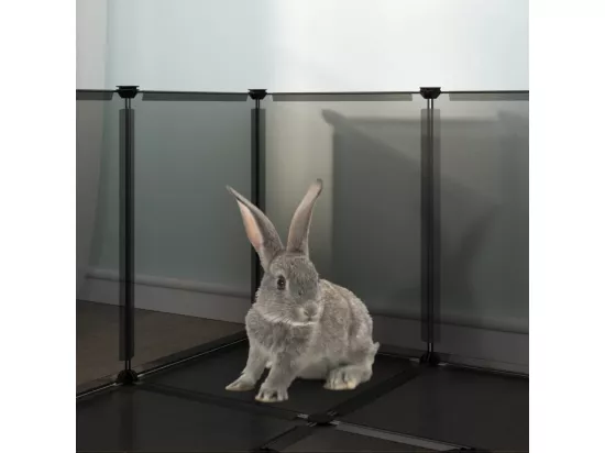 Cage pour petits animaux Noir 144x74x46,5 cm PP et Acier