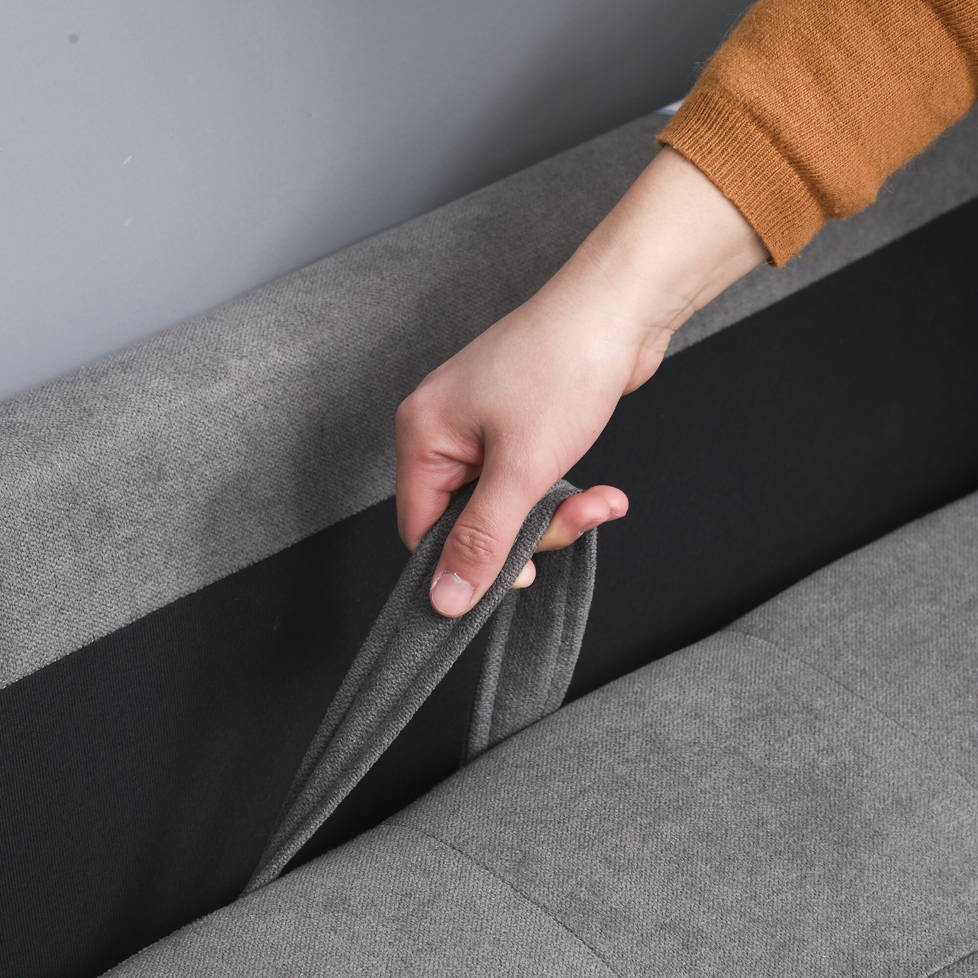 HOMCOM 2-Sitzer Sofa mit abnehmbaren Kissen grau 117 x 62 x 78 cm (BxTxH)