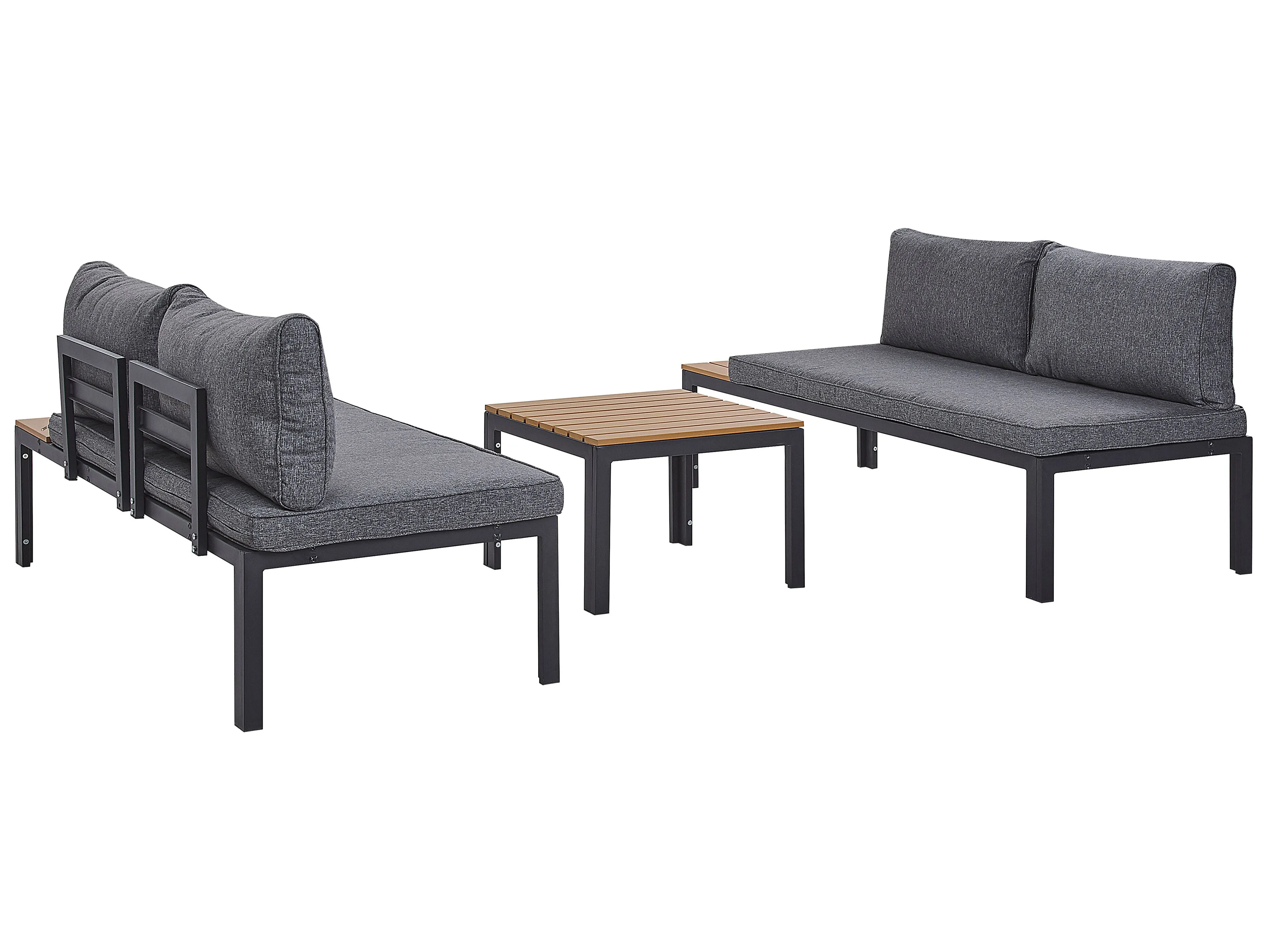 Tuin hoekloungeset met tafel 4-zits PIENZA II rechtszijdig modulair Grijs