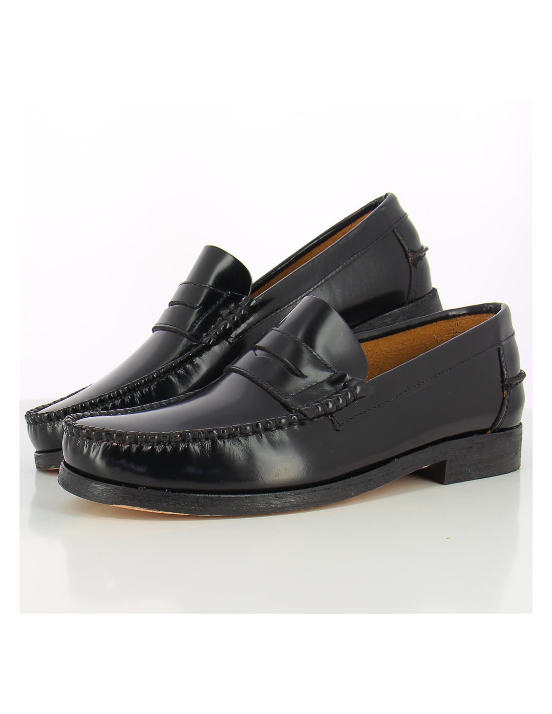 hylton mocassin homme 81960-01 cuir noir
