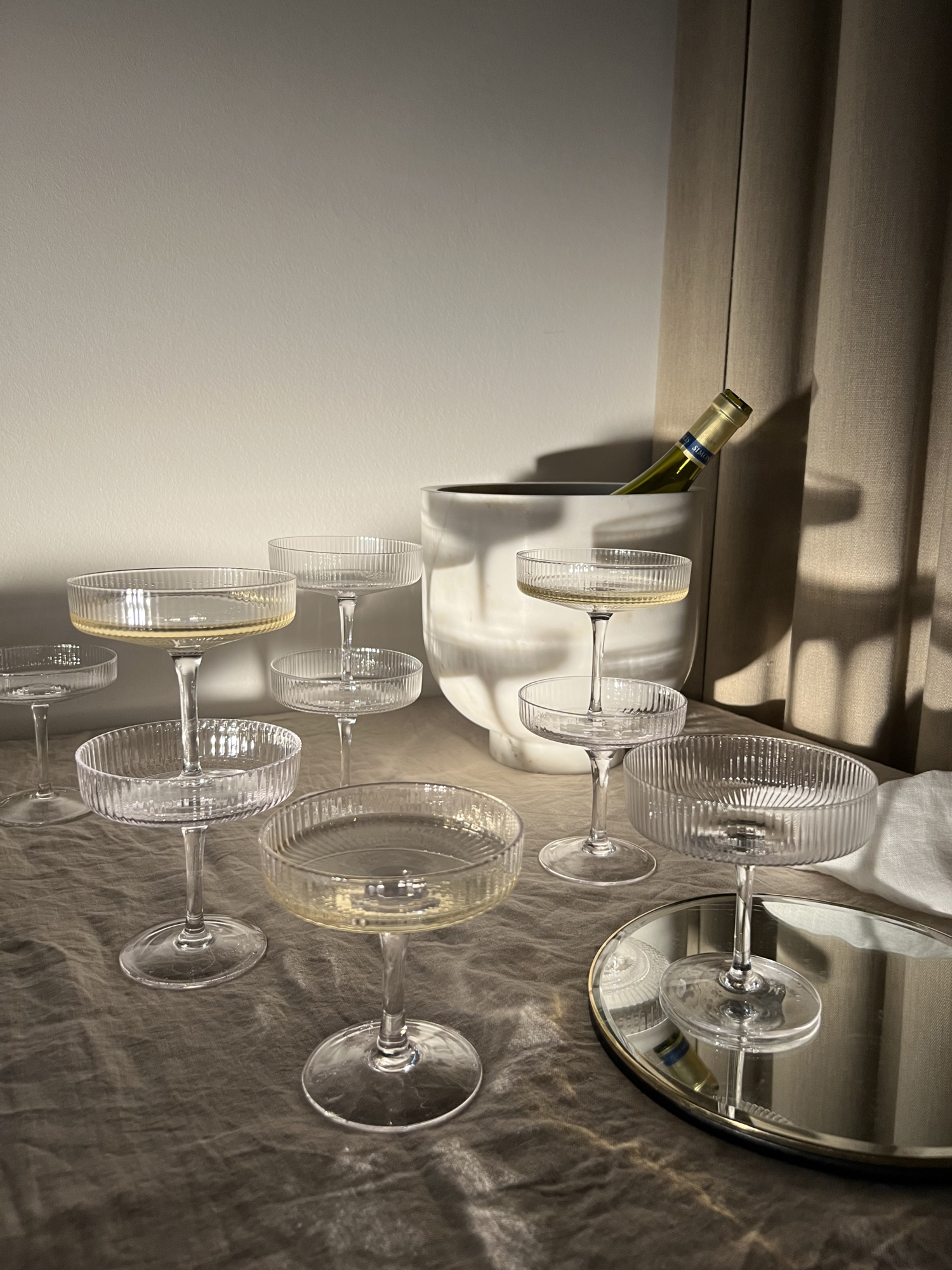 Champagnecoupe Ripple - set van 2