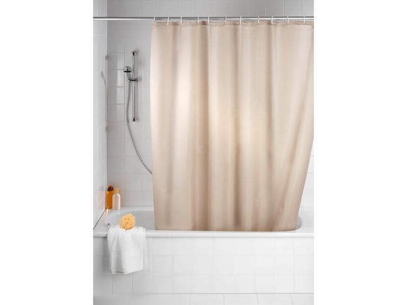Wenko Duschvorhang Anti-Schimmel 180 x 200 cm, Beige Pflegeleichter Badevorhang
