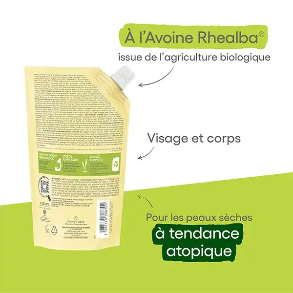 Refil de Óleo de Limpeza Emoliente Anti-Arranhão A-Derma Exomega Control 500ml