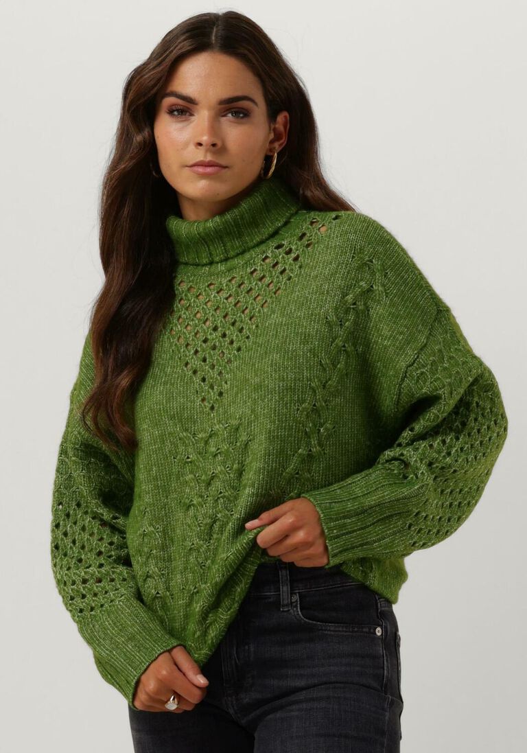 SIMPLE groene simple coltrui knit-ac-pl-23-1