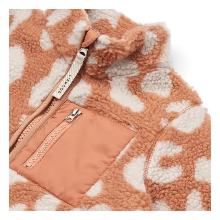 Liewood Veste Nolan Polaire Leopard | Rose pêche