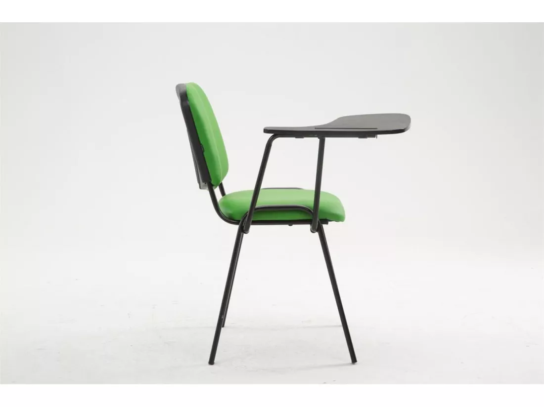 Chaise de salle à manger - Similicuir & Métal noir mat - Vert - Ken mit Klapptisch