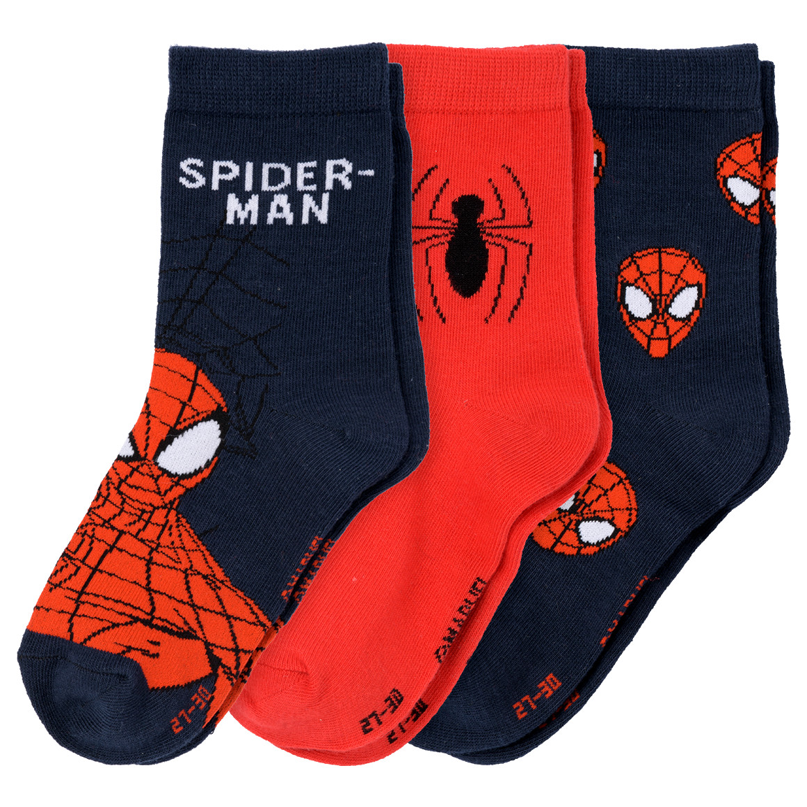 Topolino 3 Paar MARVEL Spider-Man Socken im Set dunkelblau / rot
