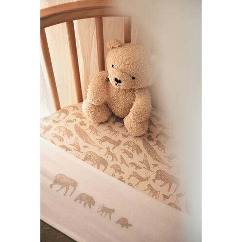 Drap-housse Jersey 60x120 cm Animals Nougat - JOLLEIN