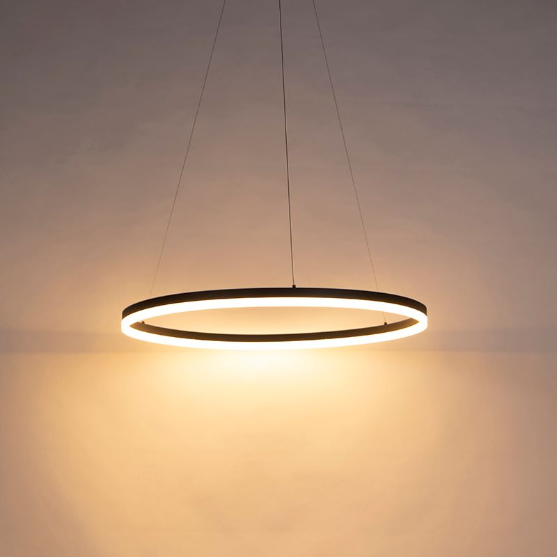 Design hanglamp zwart 80 cm incl. LED 3-staps dimbaar - Anello